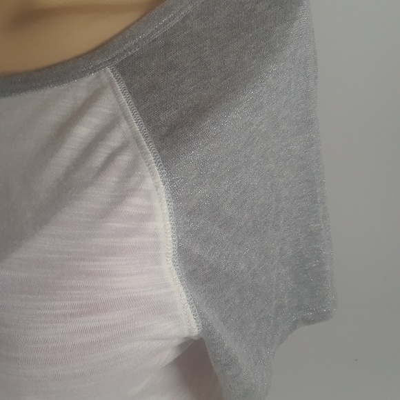 💜 American Eagle White & silver Sparkle T-shirt - Picture 2 of 3